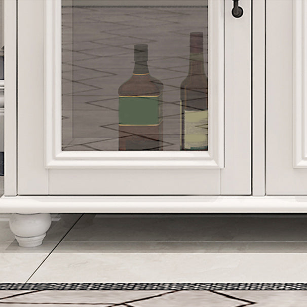 Abbandiera contemporanea a buffet bianco con cassettatore in legno massiccio con cassetti