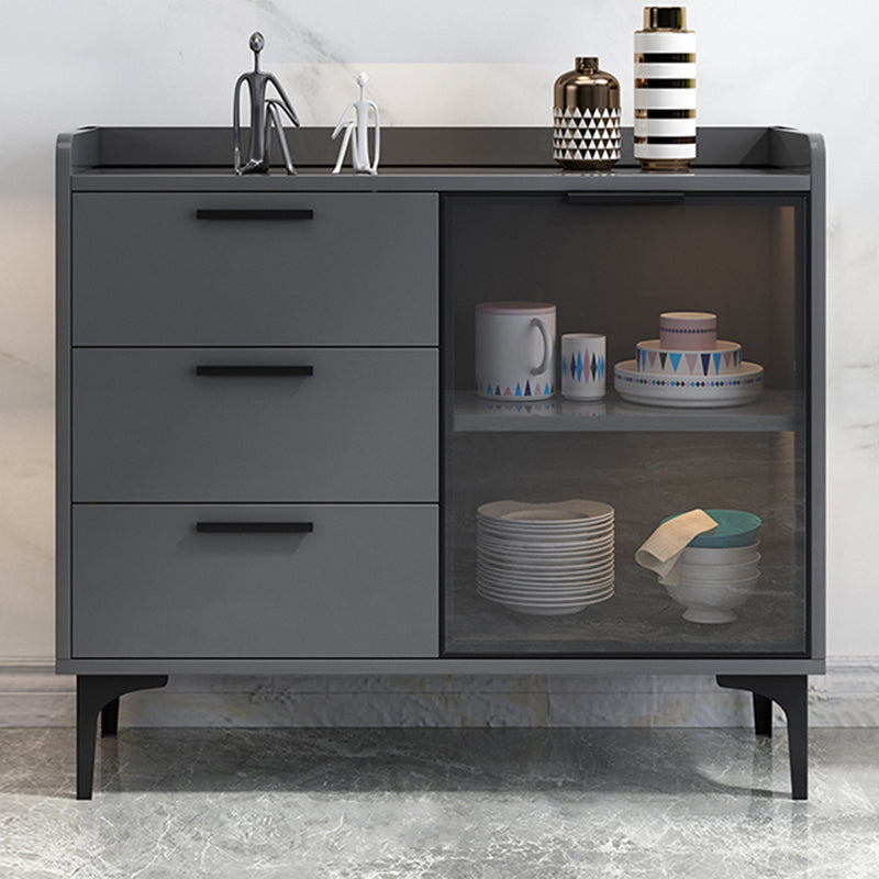 Cabinets Storage Modern Buffet Stand Engineered Wood Buffet Sideboard 31"L x 16"W x 33"H Grey Clearhalo 'buffet_sideboard' 'Buffets & Sideboards' 'furn' 'furn_buffet_sideboard' 'Furniture' 'Kitchen & Dining Furniture' 7637918