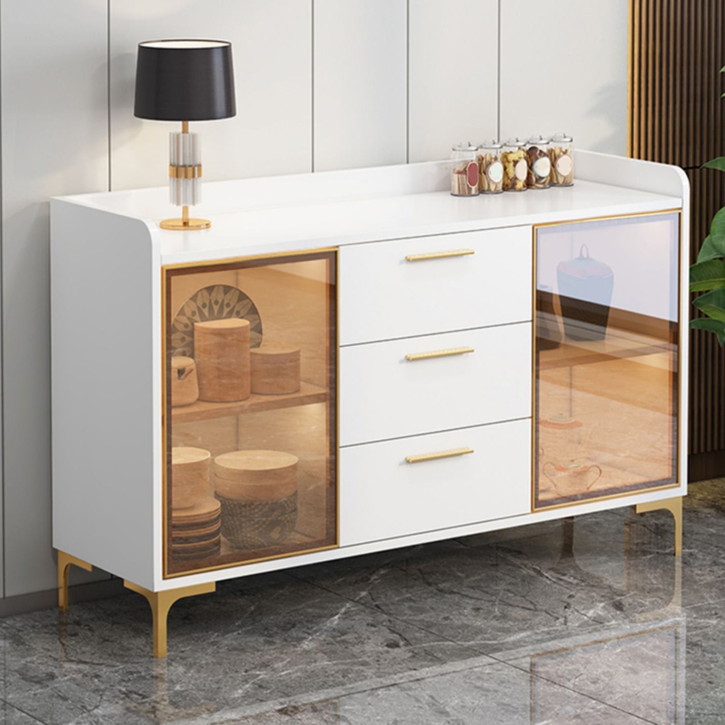 Cabinets Storage Modern Buffet Stand Engineered Wood Buffet Sideboard Clearhalo 'buffet_sideboard' 'Buffets & Sideboards' 'furn' 'furn_buffet_sideboard' 'Furniture' 'Kitchen & Dining Furniture' 7637936