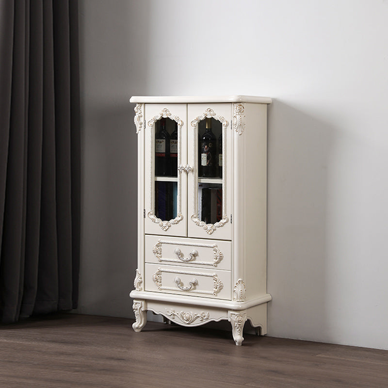 Portes en verre de support d'affichage traditionnel armoire de rangement en pin pour salle à manger