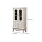 Portes en verre de support d'affichage traditionnel armoire de rangement en pin pour salle à manger