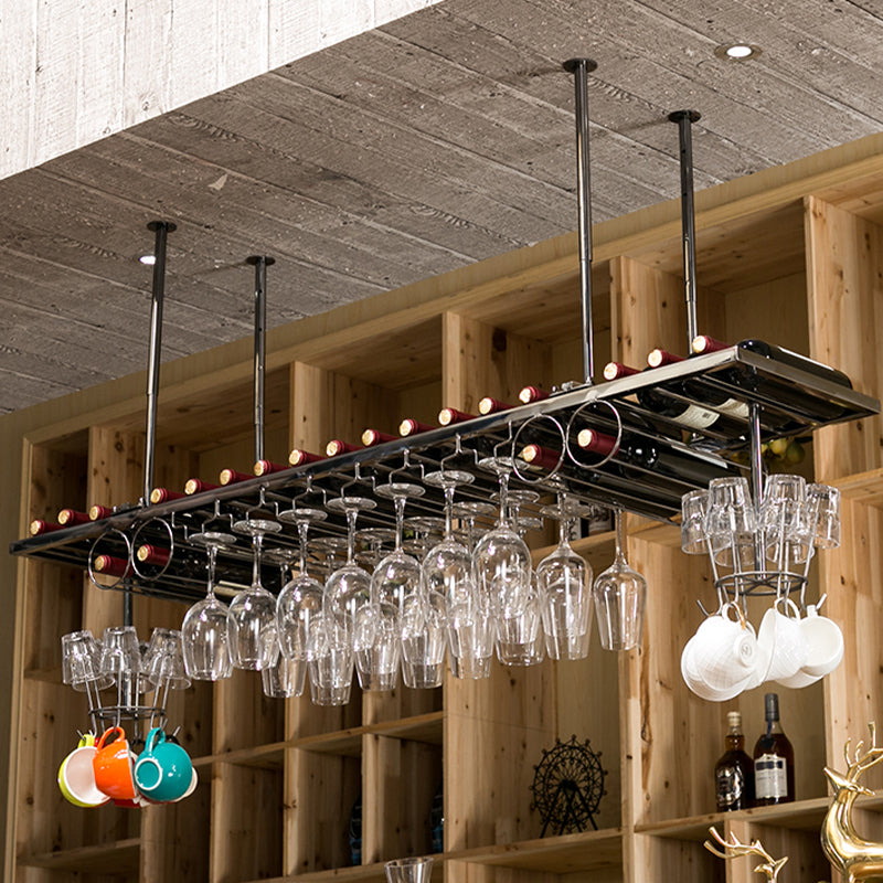 Glam Style Metal Hanging Wine Rack Kit in Gold, 59" x 13.8" x 13.4" Clearhalo 'furn' 'furn_wine_racks' 'Furniture' 'Kitchen & Dining Furniture' 'Wine Racks' 'wine_racks' 7638049
