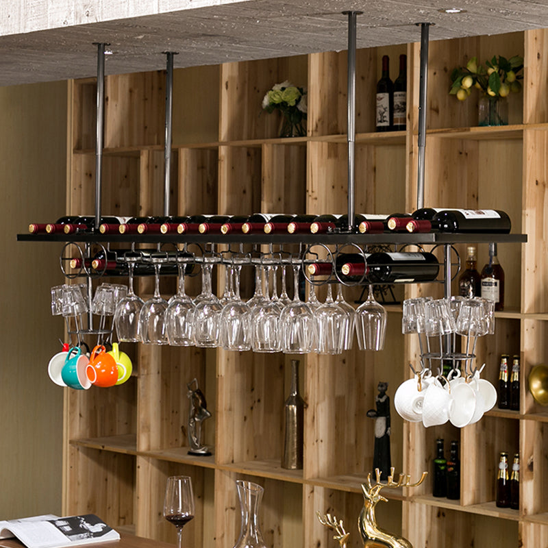 Glam Style Metal Hanging Wine Rack Kit in Gold, 59" x 13.8" x 13.4" Clearhalo 'furn' 'furn_wine_racks' 'Furniture' 'Kitchen & Dining Furniture' 'Wine Racks' 'wine_racks' 7638055