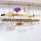 Glam Style Metal Hanging Wine Rack Kit in Gold, 59"L x 13.8"W x 14.6"H