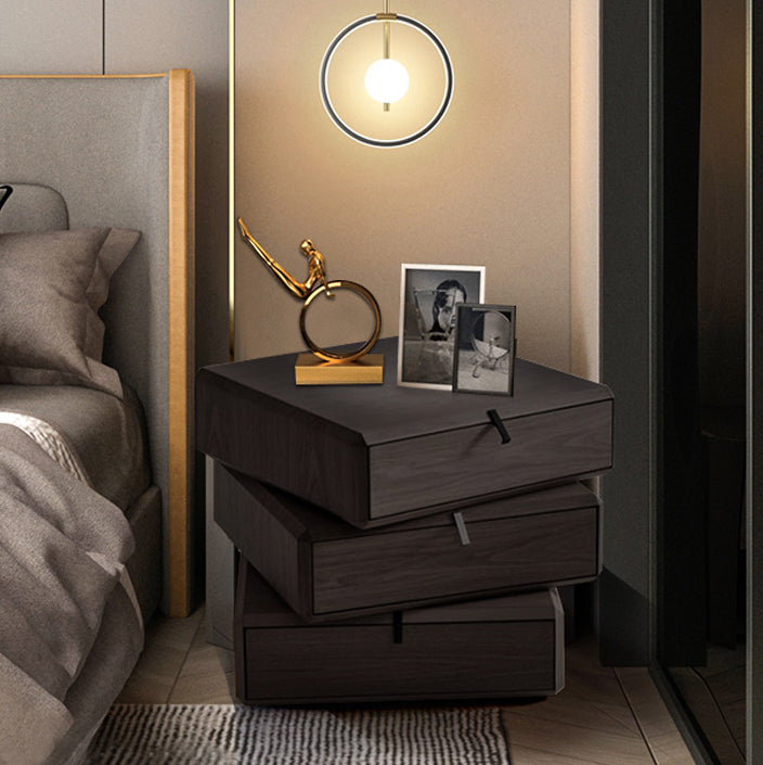 Nightand de table à accent en bois massif moderne 19 "de haut avec 3 tiroirs