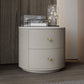 Modern Accent Table Nightstand Stone/Glass Nightstand with 2 Drawers Off-White 1 Piece Stone Clearhalo 'Bedroom Furniture' 'furn' 'furn_night_stand' 'Furniture' 'night_stand' 'Nightstands' 7638368