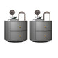 Modern Accent Table Nightstand Stone/Glass Nightstand with 2 Drawers Grey 2 Piece Set Stone Clearhalo 'Bedroom Furniture' 'furn' 'furn_night_stand' 'Furniture' 'night_stand' 'Nightstands' 7638381