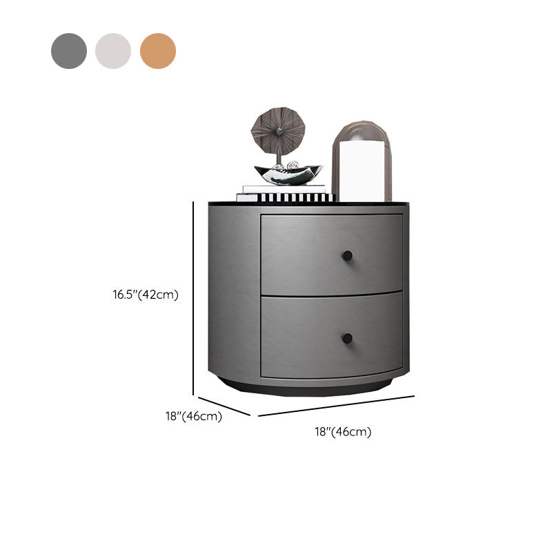 Modern Accent Table Nightstand Stone/Glass Nightstand with 2 Drawers Clearhalo 'Bedroom Furniture' 'furn' 'furn_night_stand' 'Furniture' 'night_stand' 'Nightstands' 7638387