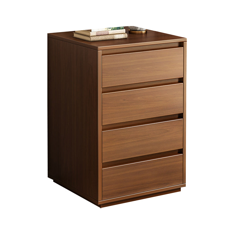 Modern Storage Chest Dresser Wood Dresser Storage Chest for Bedroom 15.7"L x 15.7"W x 33.9"H Nut-Brown Clearhalo 'Bedroom Furniture' 'Dressers & Chests' 'dressers_chests' 'furn' 'furn_dressers_chests' 'Furniture' 7638416