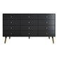 Glam Storage Chest Dresser Horizontal Storage Chest with Drawers 63"L x 16"W x 33"H Black Clearhalo 'Bedroom Furniture' 'Dressers & Chests' 'dressers_chests' 'furn' 'furn_dressers_chests' 'Furniture' 7638426