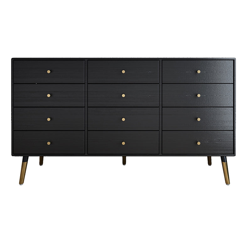 Glam Storage Chest Dresser Horizontal Storage Chest with Drawers 63"L x 16"W x 33"H Black Clearhalo 'Bedroom Furniture' 'Dressers & Chests' 'dressers_chests' 'furn' 'furn_dressers_chests' 'Furniture' 7638426