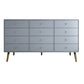 Glam Storage Chest Dresser Horizontal Storage Chest with Drawers 63"L x 16"W x 33"H Grey Clearhalo 'Bedroom Furniture' 'Dressers & Chests' 'dressers_chests' 'furn' 'furn_dressers_chests' 'Furniture' 7638428
