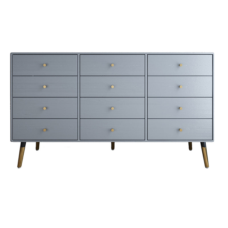 Glam Storage Chest Dresser Horizontal Storage Chest with Drawers 63"L x 16"W x 33"H Grey Clearhalo 'Bedroom Furniture' 'Dressers & Chests' 'dressers_chests' 'furn' 'furn_dressers_chests' 'Furniture' 7638428