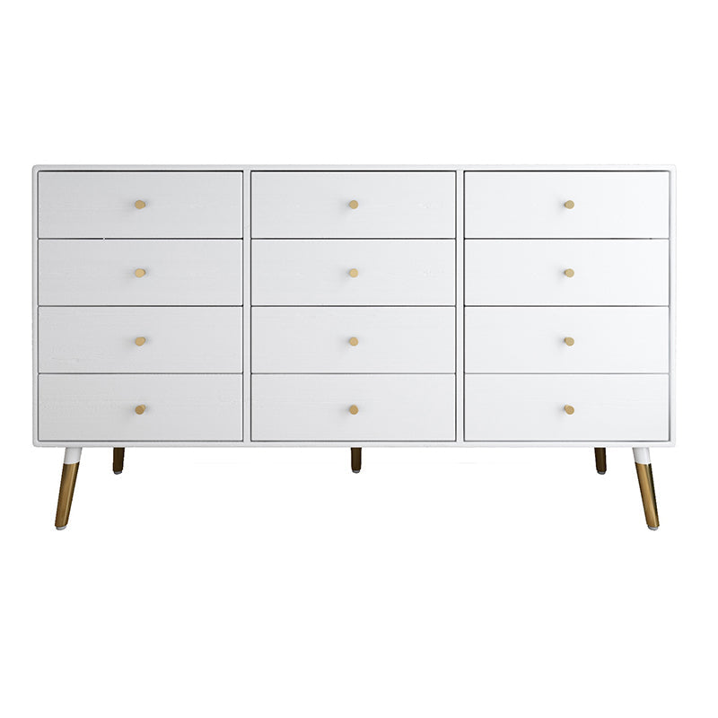 Glam Storage Chest Dresser Horizontal Storage Chest with Drawers 63"L x 16"W x 33"H White Clearhalo 'Bedroom Furniture' 'Dressers & Chests' 'dressers_chests' 'furn' 'furn_dressers_chests' 'Furniture' 7638429