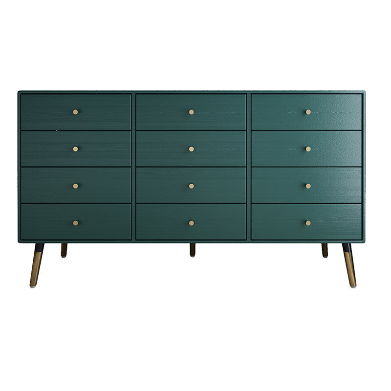 Glam Storage Chest Dresser Horizontal Storage Chest with Drawers 63"L x 16"W x 33"H Green Clearhalo 'Bedroom Furniture' 'Dressers & Chests' 'dressers_chests' 'furn' 'furn_dressers_chests' 'Furniture' 7638434