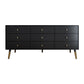 Glam Storage Chest Dresser Horizontal Storage Chest with Drawers 63"L x 16"W x 27.5"H Black Clearhalo 'Bedroom Furniture' 'Dressers & Chests' 'dressers_chests' 'furn' 'furn_dressers_chests' 'Furniture' 7638435