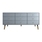 Glam Storage Chest Dresser Horizontal Storage Chest with Drawers 63"L x 16"W x 27.5"H Grey Clearhalo 'Bedroom Furniture' 'Dressers & Chests' 'dressers_chests' 'furn' 'furn_dressers_chests' 'Furniture' 7638438