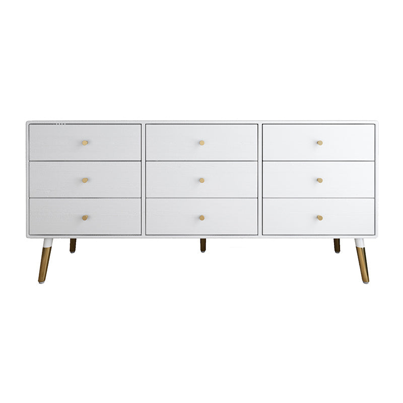 Glam Storage Chest Dresser Horizontal Storage Chest with Drawers 63"L x 16"W x 27.5"H White Clearhalo 'Bedroom Furniture' 'Dressers & Chests' 'dressers_chests' 'furn' 'furn_dressers_chests' 'Furniture' 7638440