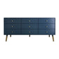 Glam Storage Chest Dresser Horizontal Storage Chest with Drawers 63"L x 16"W x 27.5"H Blue Clearhalo 'Bedroom Furniture' 'Dressers & Chests' 'dressers_chests' 'furn' 'furn_dressers_chests' 'Furniture' 7638441