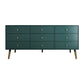 Glam Storage Chest Dresser Horizontal Storage Chest with Drawers 63"L x 16"W x 27.5"H Green Clearhalo 'Bedroom Furniture' 'Dressers & Chests' 'dressers_chests' 'furn' 'furn_dressers_chests' 'Furniture' 7638442