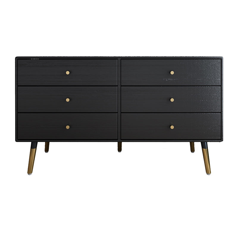 Glam Storage Chest Dresser Horizontal Storage Chest with Drawers 47"L x 16"W x 28"H Black Clearhalo 'Bedroom Furniture' 'Dressers & Chests' 'dressers_chests' 'furn' 'furn_dressers_chests' 'Furniture' 7638443