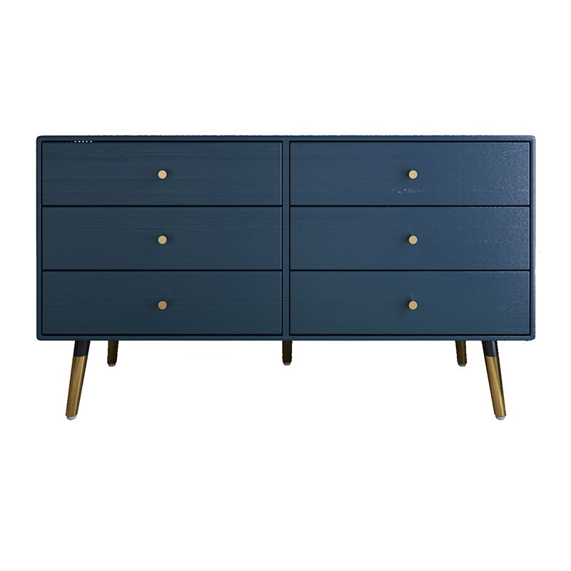 Glam Storage Chest Dresser Horizontal Storage Chest with Drawers 47"L x 16"W x 28"H Blue Clearhalo 'Bedroom Furniture' 'Dressers & Chests' 'dressers_chests' 'furn' 'furn_dressers_chests' 'Furniture' 7638446