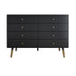 Glam Storage Chest Dresser Horizontal Storage Chest with Drawers 47"L x 16"W x 33"H Black Clearhalo 'Bedroom Furniture' 'Dressers & Chests' 'dressers_chests' 'furn' 'furn_dressers_chests' 'Furniture' 7638448