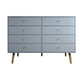 Glam Storage Chest Dresser Horizontal Storage Chest with Drawers 47"L x 16"W x 33"H Grey Clearhalo 'Bedroom Furniture' 'Dressers & Chests' 'dressers_chests' 'furn' 'furn_dressers_chests' 'Furniture' 7638449
