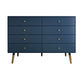 Glam Storage Chest Dresser Horizontal Storage Chest with Drawers 47"L x 16"W x 33"H Blue Clearhalo 'Bedroom Furniture' 'Dressers & Chests' 'dressers_chests' 'furn' 'furn_dressers_chests' 'Furniture' 7638451