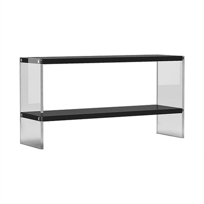 Rectangle Shape Contemporary Console Table Black/White Console Sofa Table 31.5"L x 12"W x 18"H Black Clearhalo 'Console Tables' 'console_tables' 'Entry & Mudroom Furniture' 'furn' 'furn_console_tables' 'Furniture' 7638603