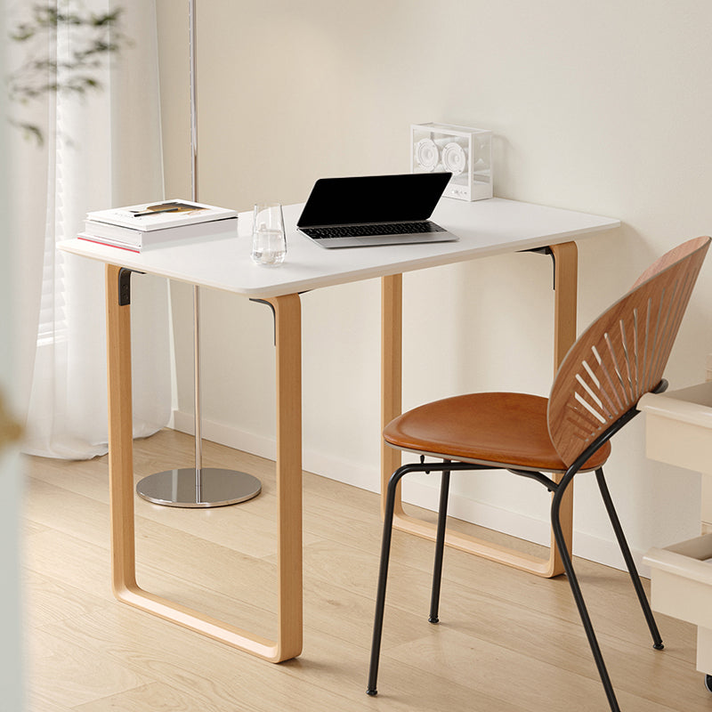 Bureau de bureau de style contemporain Bureau de forme rectangulaire Bureau de tâche en blanc et naturel