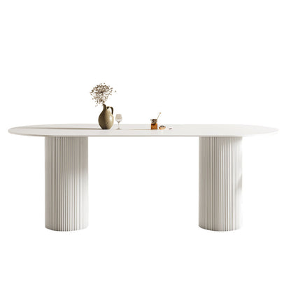 Style contemporain Ovale Pine Writing Desk Sled Base Home Office bureau