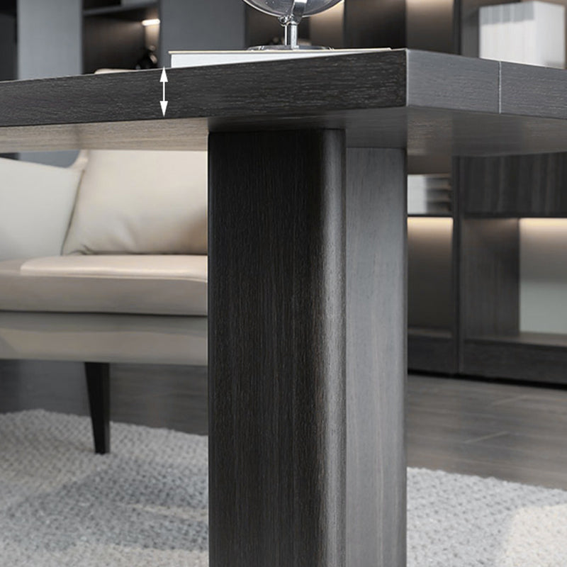 Hedendaagse stijl Wood Office Desk onregelmatige vorm Taakbureau in bruin/zwart