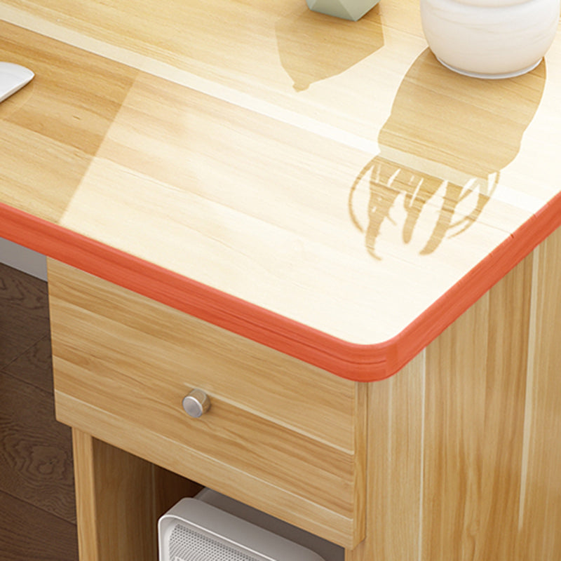 Modern Home Office Desk Pedestal Base Writing Desk Storage Shelves and Drawers Clearhalo 'furn' 'furn_office_desk' 'Furniture' 'Office Desks' 'Office Furniture' 'office_desk' 7638793