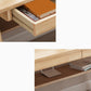 Bureau de bureau en bois de caoutchouc 2 tiroirs en bois massif home écriture avec étagère