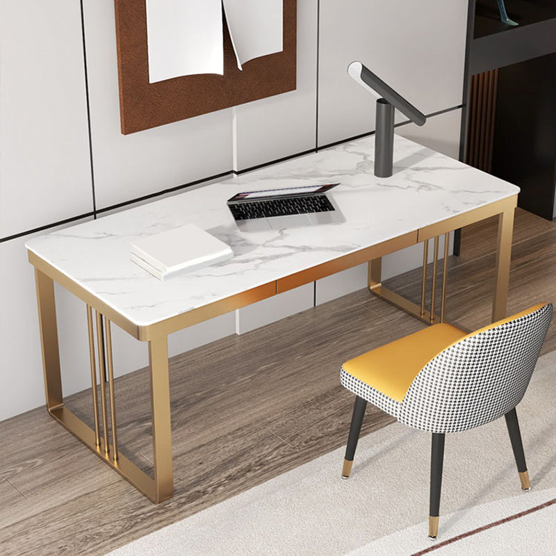 Bureau d'écriture en pierre industrielle bureau en métal rectangulaire pour le bureau