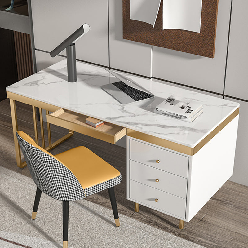 Bureau d'écriture en pierre industrielle bureau en métal rectangulaire pour le bureau
