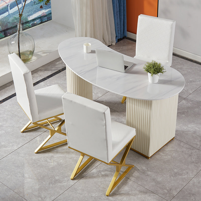 Bureau d'écriture en pierre de style glamour avec 3 tiroirs