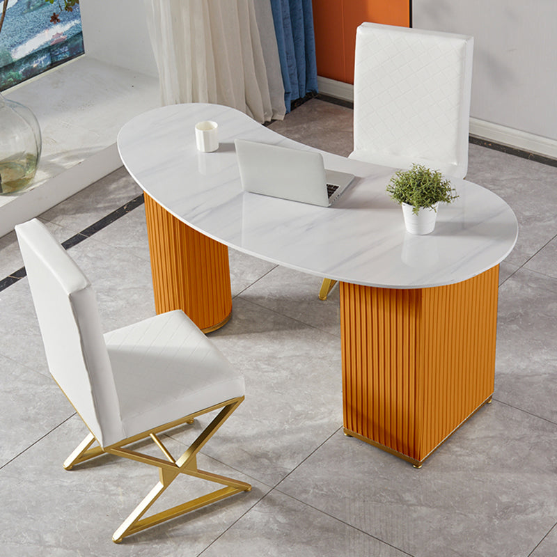 Bureau d'écriture en pierre de style glamour avec 3 tiroirs