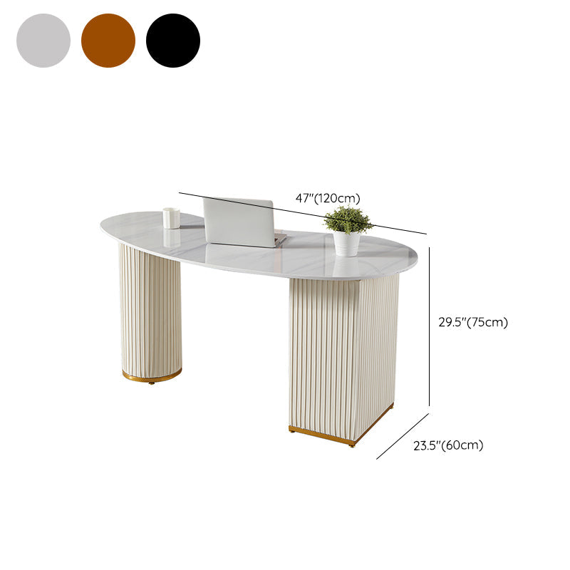 Bureau d'écriture en pierre de style glamour avec 3 tiroirs