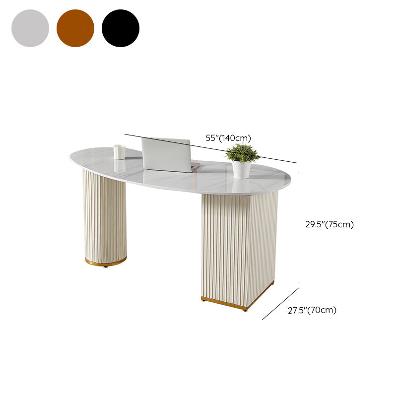 Bureau d'écriture en pierre de style glamour avec 3 tiroirs