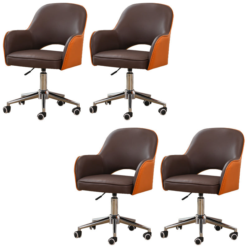 Armless Desk Chair Contemporary Office Chair with Wheels for Office