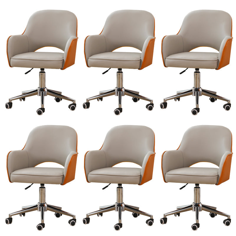 Armless Desk Chair Contemporary Office Chair with Wheels for Office