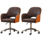 Modernism Desk Chair Armless Office Chair with Wheels for Office Brown 2 Piece Set Clearhalo 'furn' 'furn_office_chair' 'Furniture' 'Office Chairs' 'Office Furniture' 'office_chair' 7638923