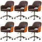 Modernism Desk Chair Armless Office Chair with Wheels for Office Brown 6 Piece Set Clearhalo 'furn' 'furn_office_chair' 'Furniture' 'Office Chairs' 'Office Furniture' 'office_chair' 7638925