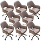 Armless Desk Chair Modern Leather Low-Back Office Chair with Wheels Grey 8 Piece Set Clearhalo 'furn' 'furn_office_chair' 'Furniture' 'Office Chairs' 'Office Furniture' 'office_chair' 7639089