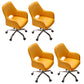 Armless Desk Chair Modern Leather Low-Back Office Chair with Wheels Yellow 4 Piece Set Clearhalo 'furn' 'furn_office_chair' 'Furniture' 'Office Chairs' 'Office Furniture' 'office_chair' 7639094