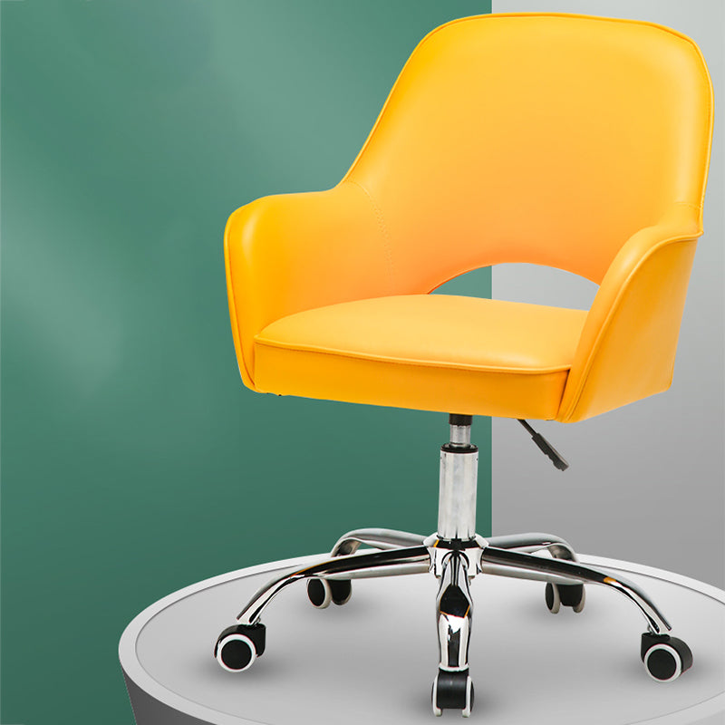 Armless Desk Chair Modern Leather Low-Back Office Chair with Wheels Clearhalo 'furn' 'furn_office_chair' 'Furniture' 'Office Chairs' 'Office Furniture' 'office_chair' 7639099