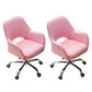 Armless Desk Chair Modern Leather Low-Back Office Chair with Wheels Pink 2 Piece Set Clearhalo 'furn' 'furn_office_chair' 'Furniture' 'Office Chairs' 'Office Furniture' 'office_chair' 7639100