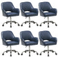Armless Desk Chair Modern Leather Low-Back Office Chair with Wheels Blue 6 Piece Set Clearhalo 'furn' 'furn_office_chair' 'Furniture' 'Office Chairs' 'Office Furniture' 'office_chair' 7639107